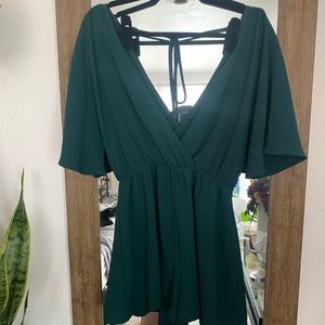 Dark teal dressy romper